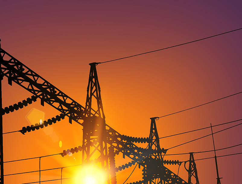 Energy distribution at sunset